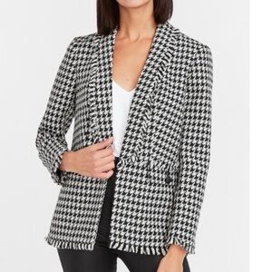Express Houndstooth Tweed Blazer